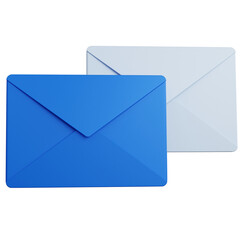 3d rendering two mail blue isolated