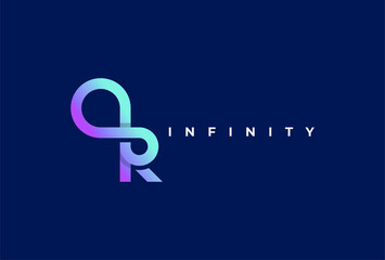 Infinity Logo,  Letter R with Infinity combination, suitable for technology, brand and company logos design. vector illustration