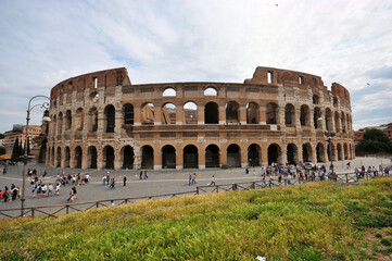 Fototapeta na wymiar Panorama of the Colosseum in Rome, Italy