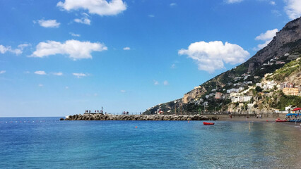Obraz premium Amafi Mediterranean beach in Naples, Italy