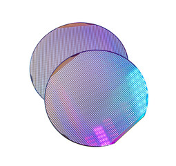 silicon wafer disk isolated on white background