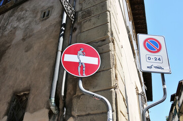 Interesting traffic signs in Florence, Italy