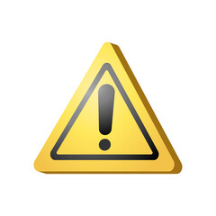 yellow triangle warning sign vector illustration.