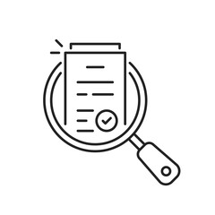 review thin line icon like assesment or audit