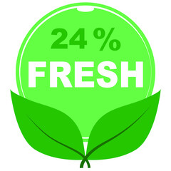 24% fresh fruits vector art illustration