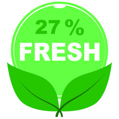 27% fresh fruits vector art illustration