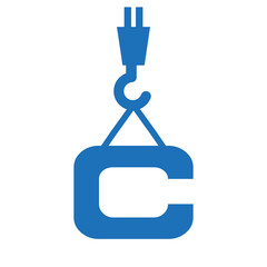 Letter C Construction Logo Template. Construction Logo Crane Concept Symbol
