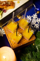 Festive table with various dishes