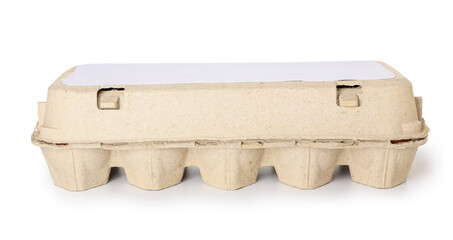 Box for eggs isolated on white background