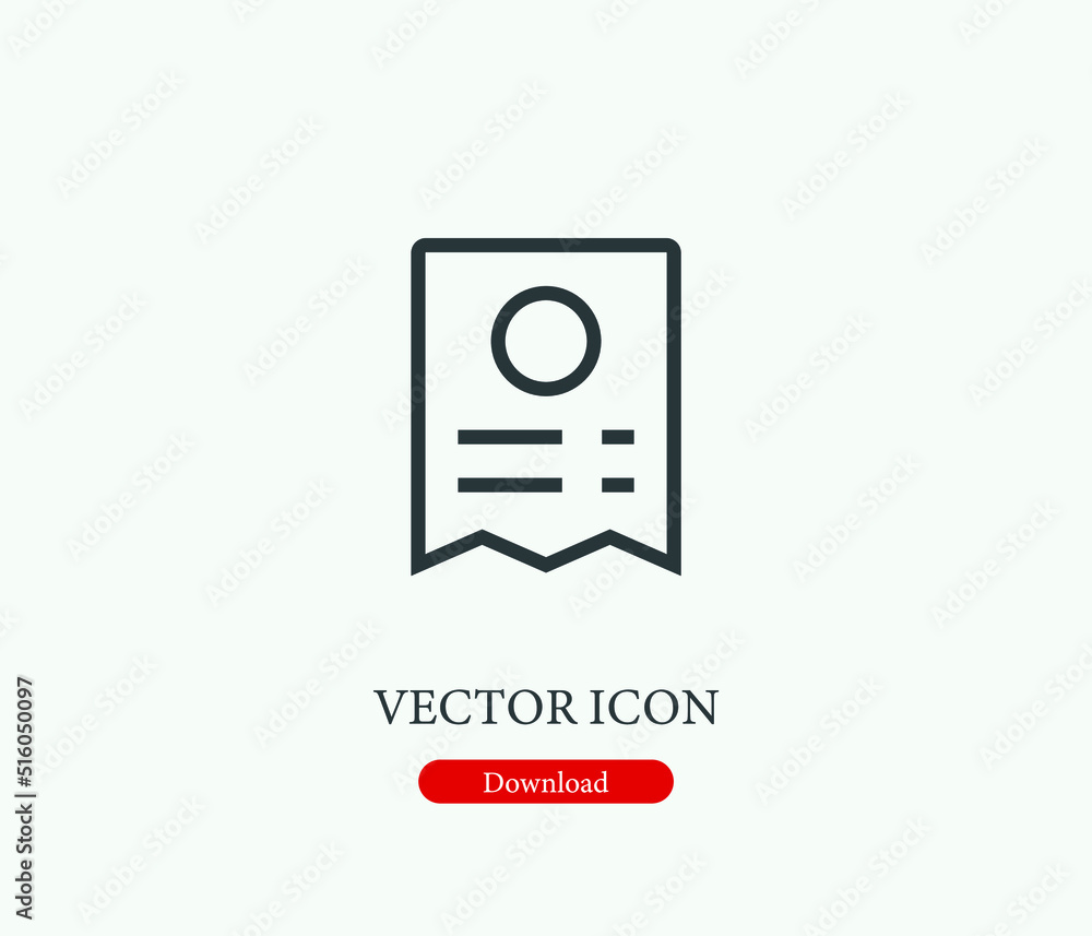 Poster note vector icon. editable stroke. symbol in line art style for design, presentation, website or mob