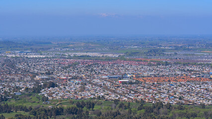 view of the city of Talca from the hill, Chile