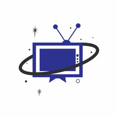 Planet TV vector logo design. Media and Entertainment, Television logo concept.