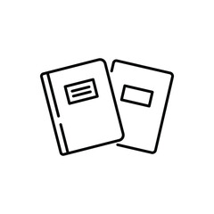 Notebook, book vector icon. Education logo. Paper book.