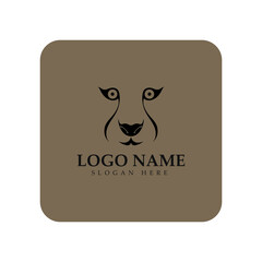 cheetah logo with flat silhouette and color packed with modern concept vector