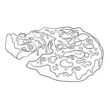 recommend clip art: Pizza lineart illustration isolated on white, restaurant menu art, food outline icon for cafe