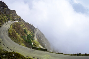 U Shape Bend Road in Mountain Road of Silk Route Sikkim