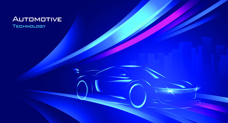 Car vector with future background