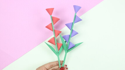 Stick Paper Flowers - Beautiful Paper Flower for Room Decoration