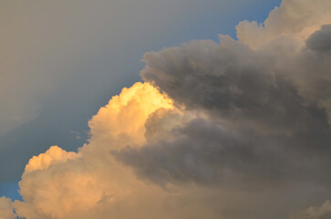 Golden clouds in the evening