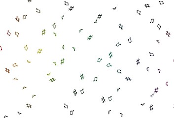 Light Multicolor, Rainbow vector backdrop with music notes.