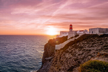 Fototapeta na wymiar Lighthouse at Cabo de São Vicente, Portugal