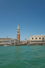 Fototapeta na wymiar Venice, italy - May 31, 2022 : View of Piazza San Marco from the boat