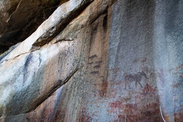 Bushman Paintings in Harare, Zimbabwe.