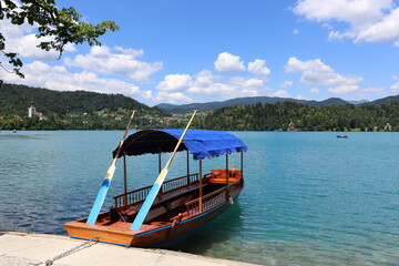 Lake Bled in the Alps - the main attraction of Slovenia