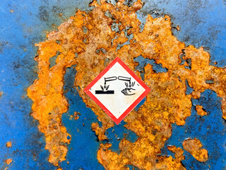 Red rust on the old metal surface