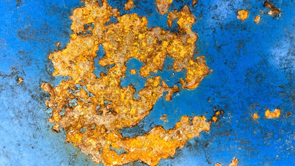 Red rust on the old metal surface