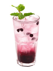 Mix berry soda, Isolated on white background.