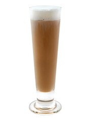 Iced coffee on a glass isolated on white background