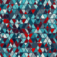 geometric pattern triangles and diamonds seamless red and blue