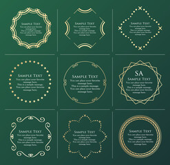 オシャレなフレーム。デザインテンプレート。ゴージャスな額のセット。