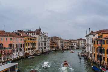 Obraz na płótnie Canvas Panorama of Venice at Canal Grande, Veneto, Italy, Europe, World Heritage Site