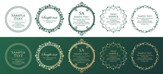 オシャレなフレーム。デザインテンプレート。ゴージャスな額のセット。