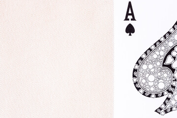 The ace of hearts playing card isolated on a white