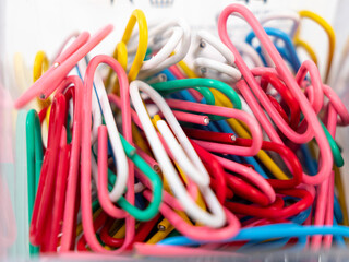 Set of colored paper clips.