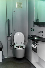toilet interior in commuter train car