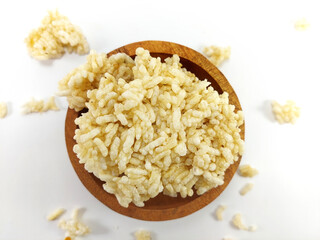 fried rice in a wooden bowl