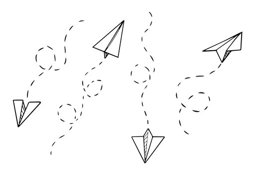Paper Plane Vector Illustrations Set