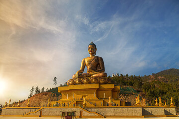 Buddha Dordenma Statue overlooking the city of Thimphu, Bhutan.