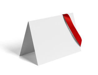 folded leaflet red ribbon bow paper template book desktop calendar