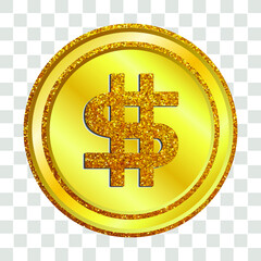 Obraz premium Golden dollar coin vector art