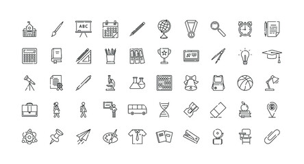 Outline icon collection - School education