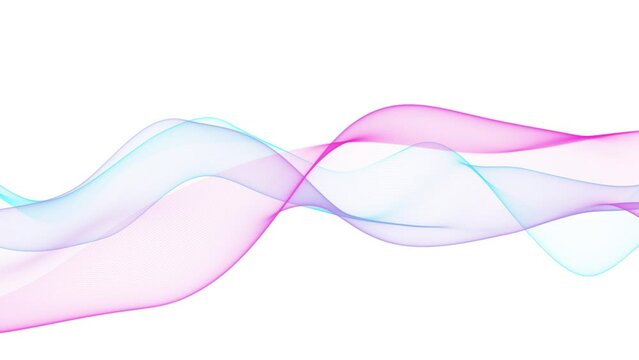 青とピンクのパーティクルの波。抽象的なテクノロジーの背景。ループ。