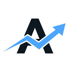 Letter A Financial Logo. Finance and Financial Investment Development Logo Template Concept with Business Growth Arrow