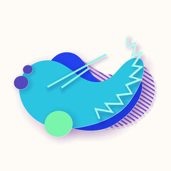 Abstract 3D shape paper cut style. Modern graphic element