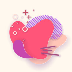 Abstract 3D shape paper cut style. Modern graphic element