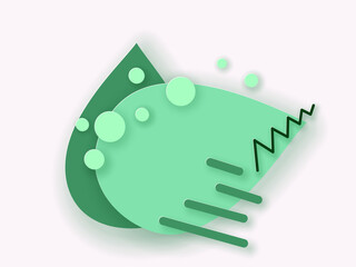 Abstract 3D shape paper cut style. Modern graphic element